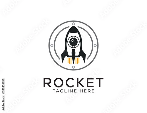 Fototapeta Modern Rocket Logo design template. Rocket illustration vector icon