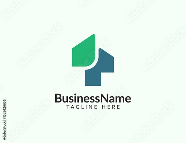 Fototapeta Abstract letter P logo vector design. Creative organic and minimalism logotype icon symbol
