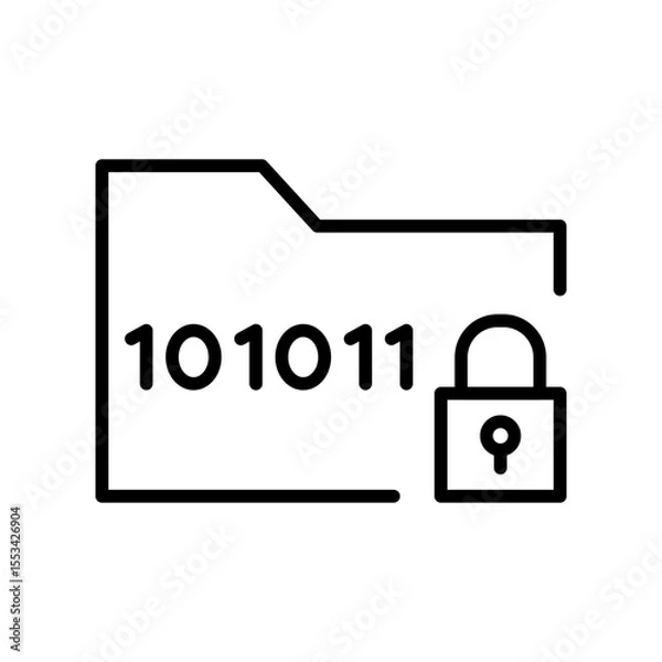 Fototapeta encrypted file/folder with transparent background