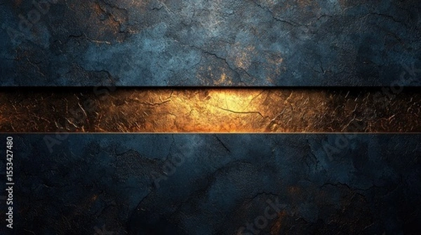 Obraz Textured dark blue and gold metallic surface design.