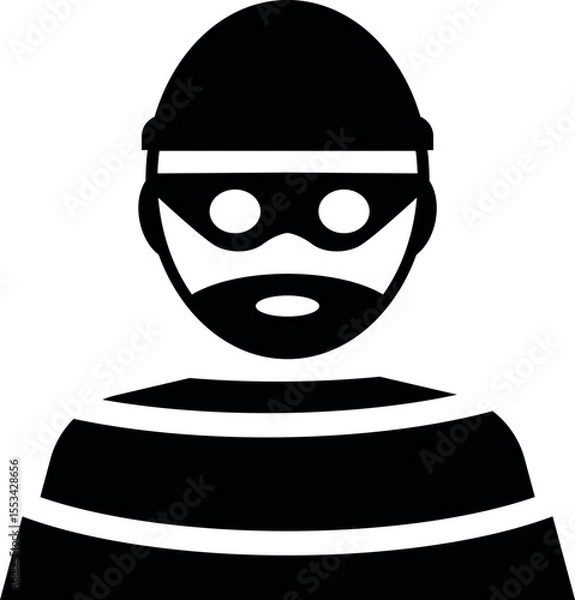 Obraz Masked robber icon or Thief symbol.