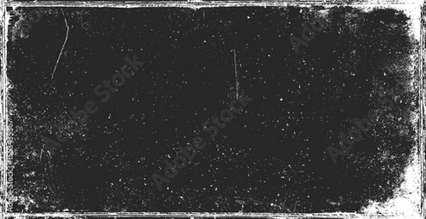 Fototapeta Texture of old surface on black background with white scratches. Worn, torn, weathered effect. Distressed black texture.Vector illustration, EPS 10.