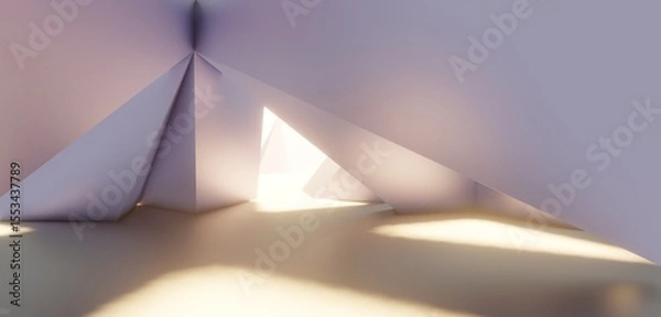 Obraz Architecture background geometric arched interior 3d render