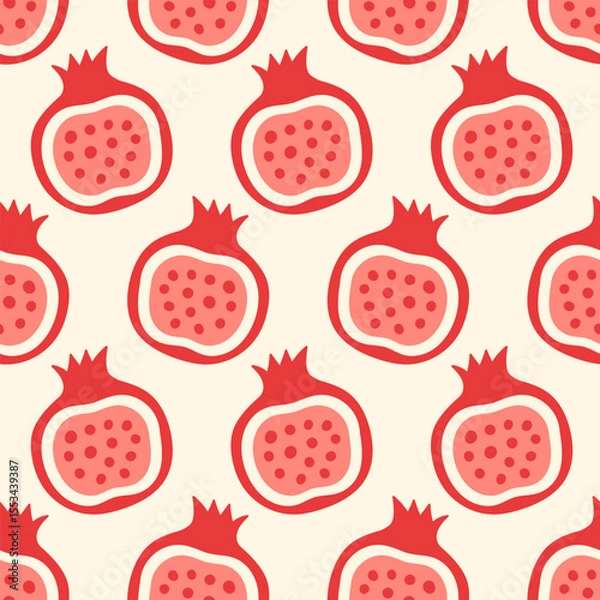 Obraz Pomegranate fruits seamless pattern background
