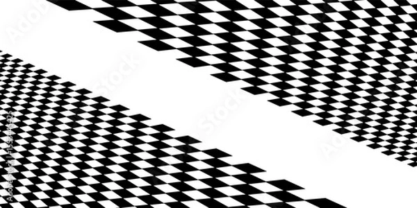 Fototapeta Black and white checkered pattern . Chess pattern . Black and white square background . Checkered wallpaper . Vector illustration