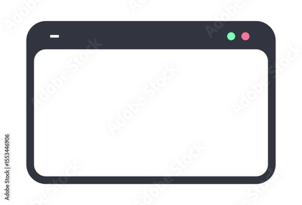 Fototapeta Minimal Blank Browser Window. Webpage Mockup Template with Simple UI
