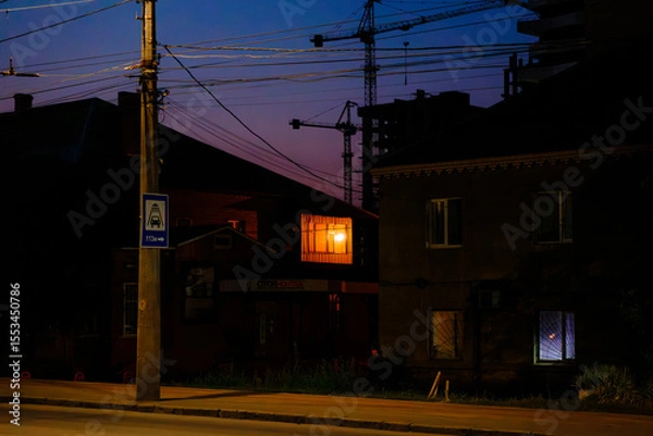 Obraz night city street