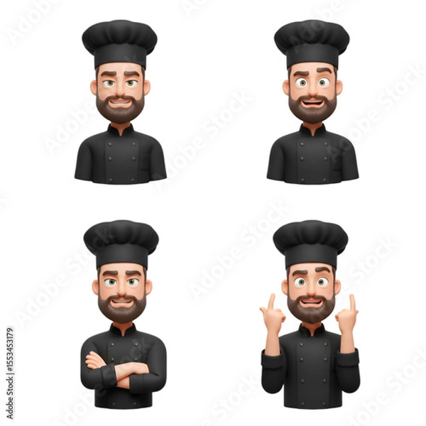 Obraz Four Chefs in Black