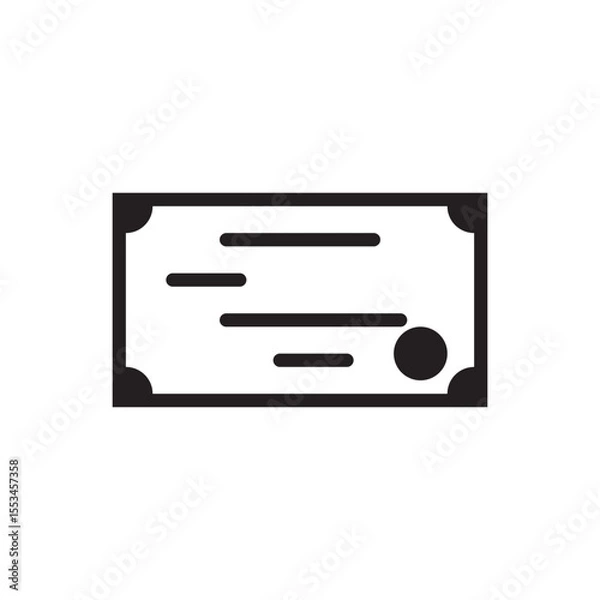 Fototapeta Diploma certificate icon. Minimalist document with stamp symbol of certification.
