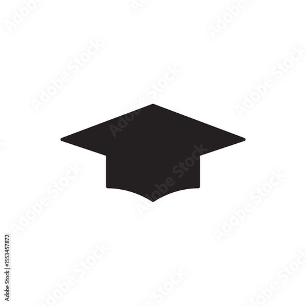Fototapeta Flat graduation cap icon. Simple academic cap design clean and symbolic.