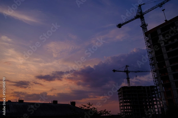 Obraz construction site at sunset