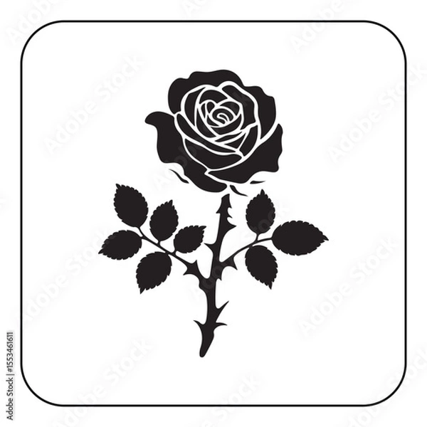 Obraz Single rose illustration simple and romantic floral artwork