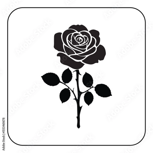 Obraz Single rose illustration simple and romantic floral artwork
