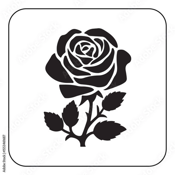 Obraz Single rose illustration simple and romantic floral artwork