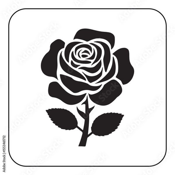 Obraz Single rose illustration simple and romantic floral artwork
