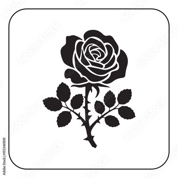 Obraz Single rose illustration simple and romantic floral artwork