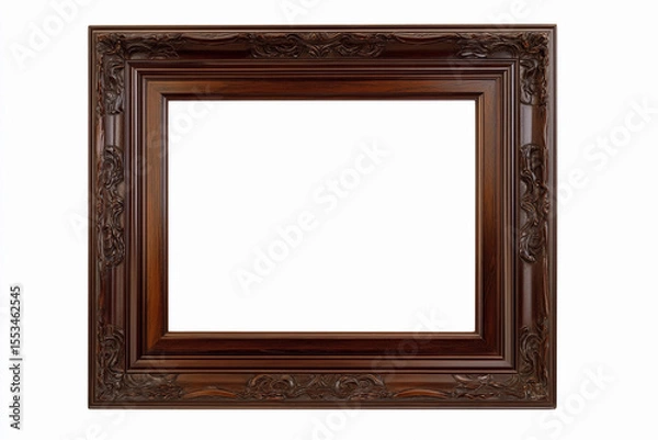 Obraz Elegant brown ornate frame with empty space for artwork display