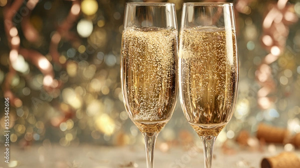 Obraz Celebrating with sparkling drinks in festive atmosphere during a party