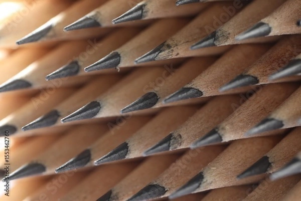 Fototapeta Many graphite pencils as background, macro view