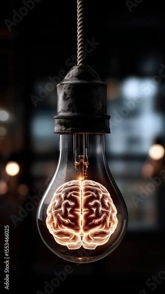 Obraz Brain Light Bulb Concept