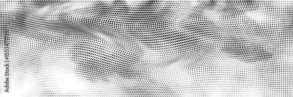Fototapeta Background with monochrome dotted texture. Polka dot pattern template. vector ilustration