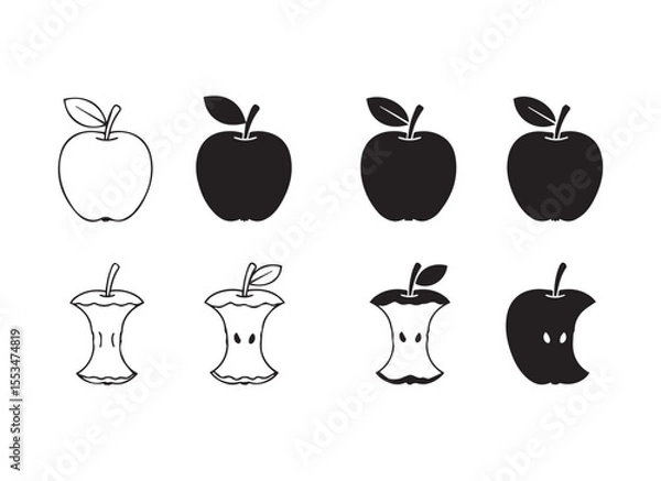 Fototapeta Apple Evolution A Visual Journey from Whole Fruit to Eaten Core Depicting the Cycle of Consumption