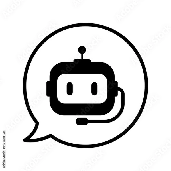 Fototapeta chatbot icon, technology vector icon, with transparent background
