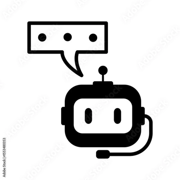 Fototapeta chatbot icon, technology vector icon, with transparent background