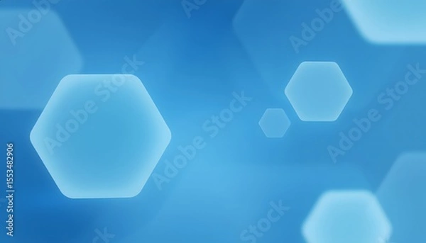 Fototapeta Seamless looping background of minimal soft blue hexagons, floating gently, elegant gradient lighting