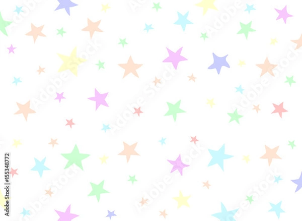 Fototapeta 手描き　スター　パステルカラー