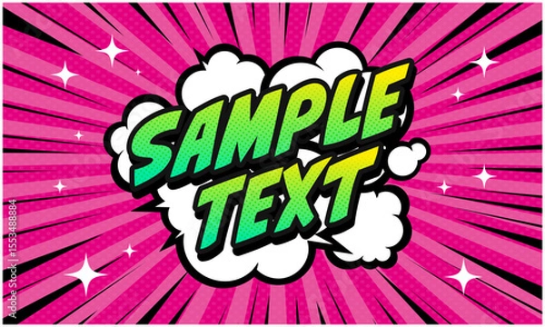 Fototapeta アメコミ風のタイトル文字 ポップ素材 爆発  ベクターイラスト