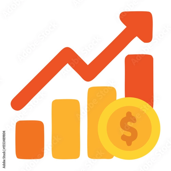 Obraz financial growth flat icon