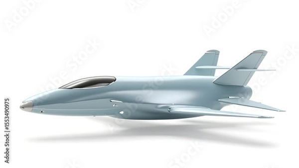 Fototapeta Light Blue Modern Airplane Design isolated on a transparent background