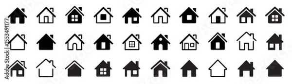 Fototapeta Home icon set. Web home icon for apps and websites, House icon, Home sign. Main page icon. Vector illustration