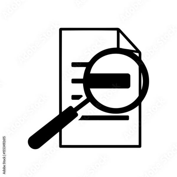 Fototapeta Magnifying Glass File Search Icon for File Manager Interfaces