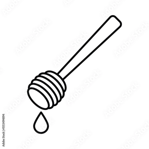 Fototapeta Honey Dipper vector icon and symbol design with editable stroke