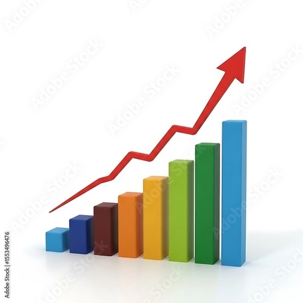 Fototapeta Colorful Bar Graph Illustrating Significant Growth and Progress