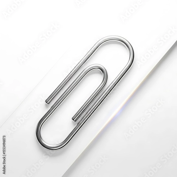 Fototapeta Sleek Metallic Paperclip  A Close-Up Macro Photograph