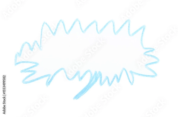 Obraz Hand drawn speech bubble colored pencil on transparent background. speech bubble png.