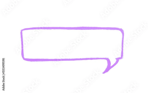Obraz Hand drawn speech bubble colored pencil on transparent background. speech bubble png.