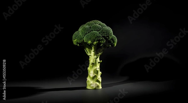 Fototapeta Broccoli Isolated On A Dark Background With Copy Space Available