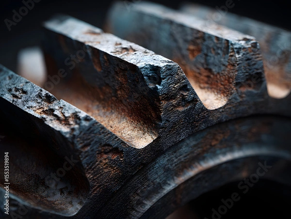 Obraz CNC-machined gear teeth under magnification 