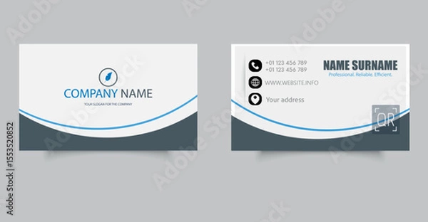 Obraz Corporate business card template or new business card design. Editable file