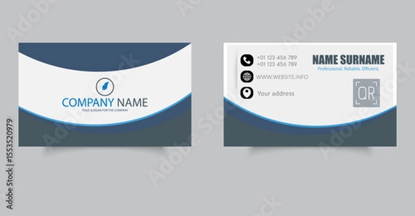 Obraz Corporate business card template or new business card design. Editable file