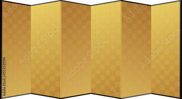 Obraz 金屏風のイラスト・日本の伝統的な間仕切り家具。