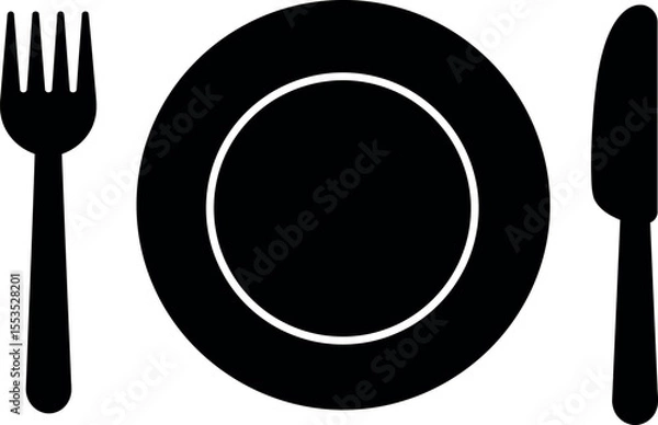 Obraz Dining Place Setting Icon - Restaurant & Food Service