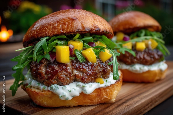 Obraz Gourmet Burger created with Generative AI Technology, ai, generative