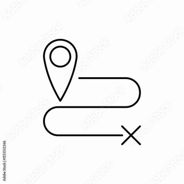 Obraz road path blocked icon vector sign