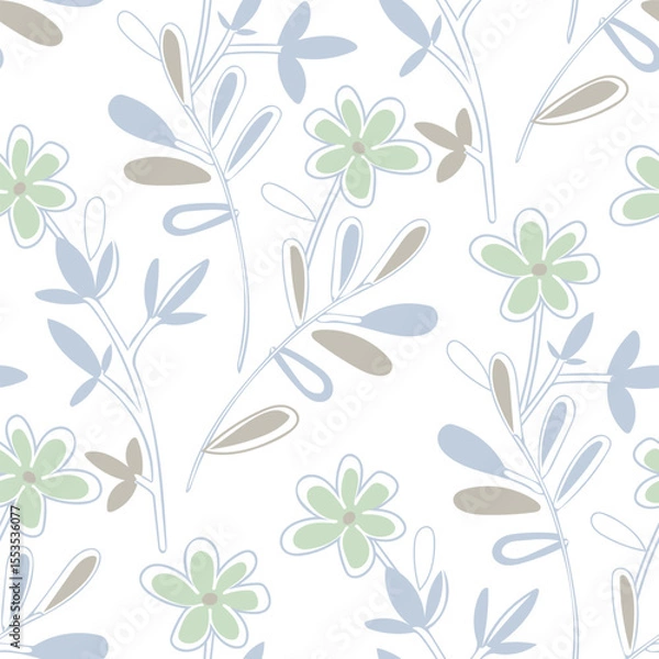 Fototapeta Summer Flowers Seamless Pattern
