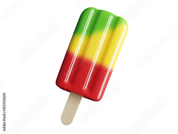 Fototapeta 3D Of Three-Color Popsicle on Dark Background on transparent background